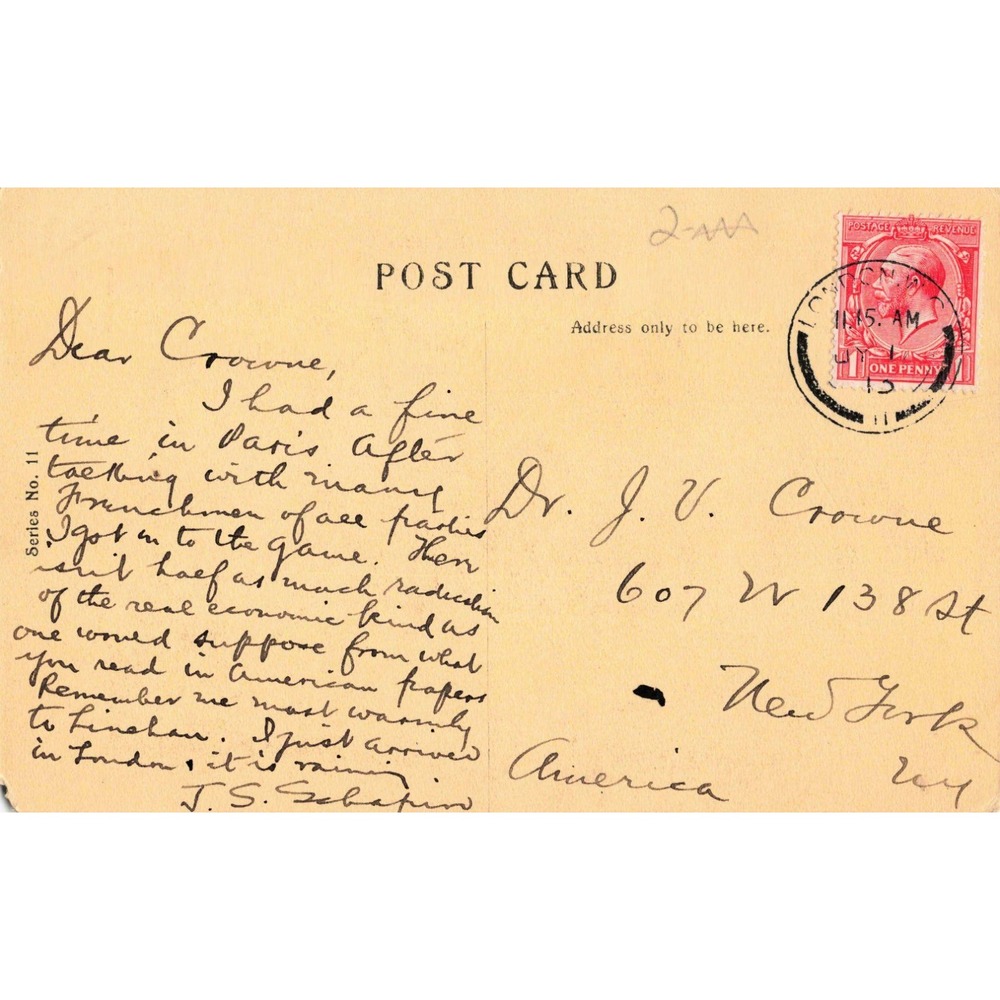 Westminster Abbey London England Gothic Church Postcard 1913 Divided Back Posted - Picture 2 of 2